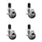 Service Caster 3.5'' SS Thermoplastic Rubber Swivel 1-5/8'' Expanding Stem Caster Set with Brake, 4PK SCC-SSEX20S3514-TPRB-TLB-158-4 - alternate 1